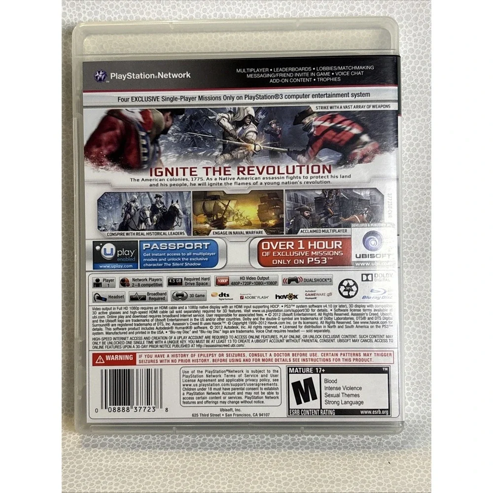 Lot 4 Sony Playstation 3 PS3 Assassins Creed, II, III, and Black Flag